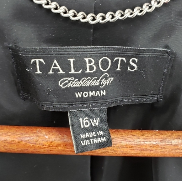 Talbots Woman 16W red black coat blazer wool blend lined button front pockets - Picture 5 of 7